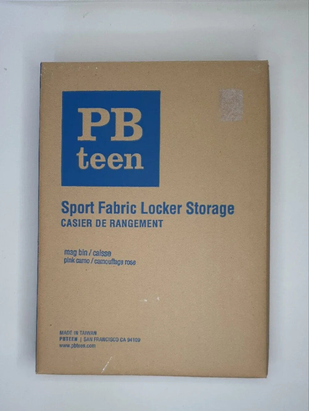 Pottery Barn Teen Sport Locker Storage Magnetic Bin, Pink Camo New in Box